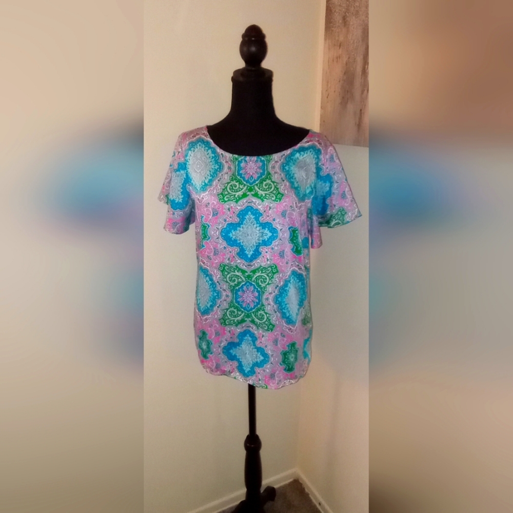 🍒Talbot's Paisley Blouse Sz Med EUC